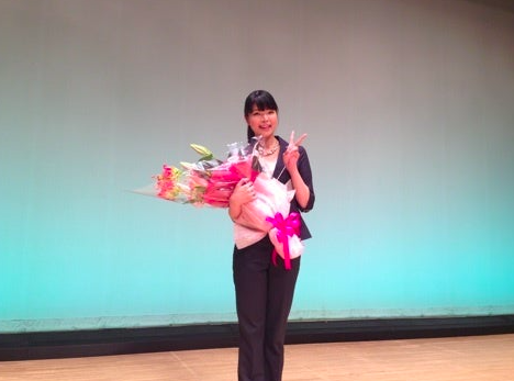壬生高等学校の創立記念式で講演をした彩羽真矢