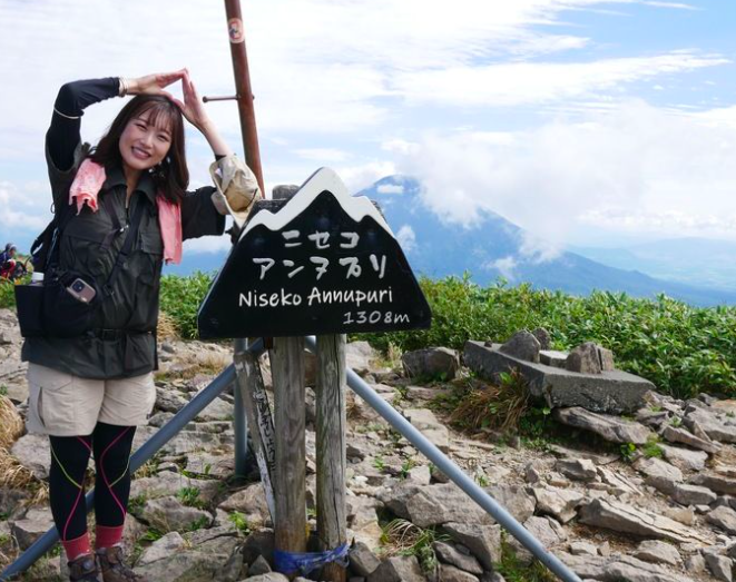 ニセコアンヌプリに登った堀内美里