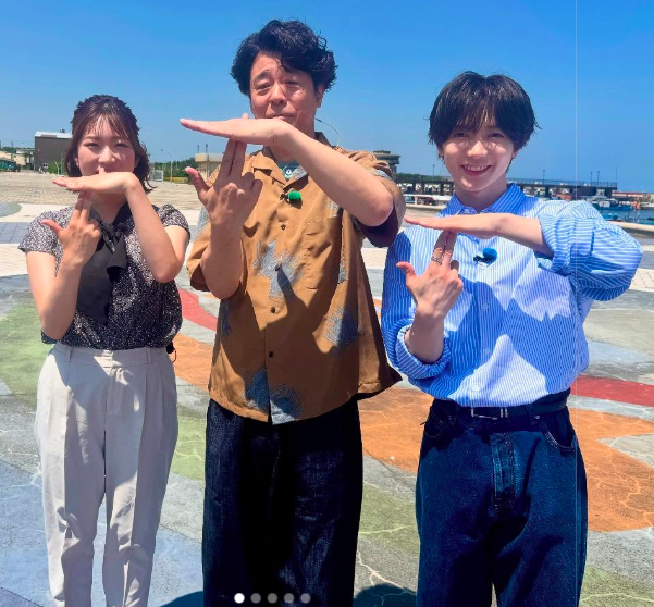 （左から）堀内美里と有野晋哉と七五三掛龍也