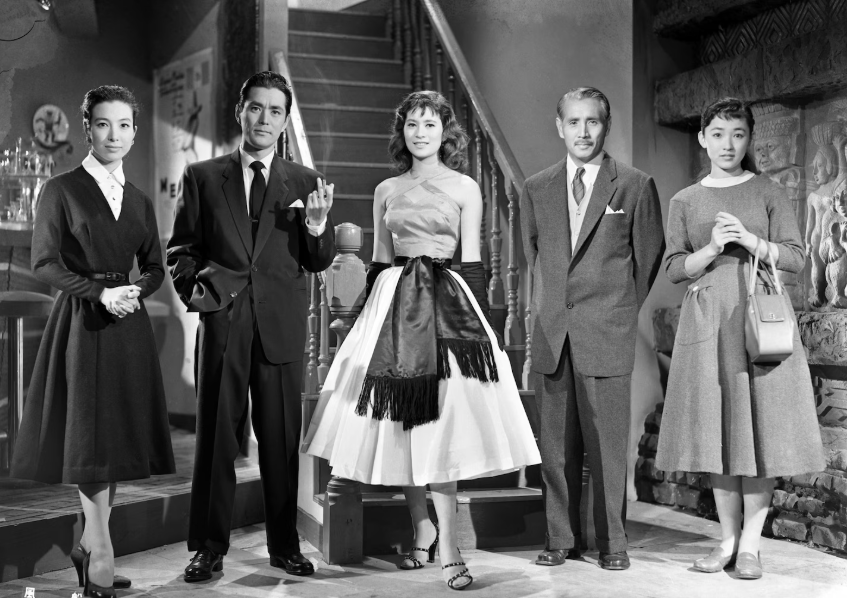 （左から）新珠三千代、三橋達也、北原三枝、森雅之、芦川いづみ